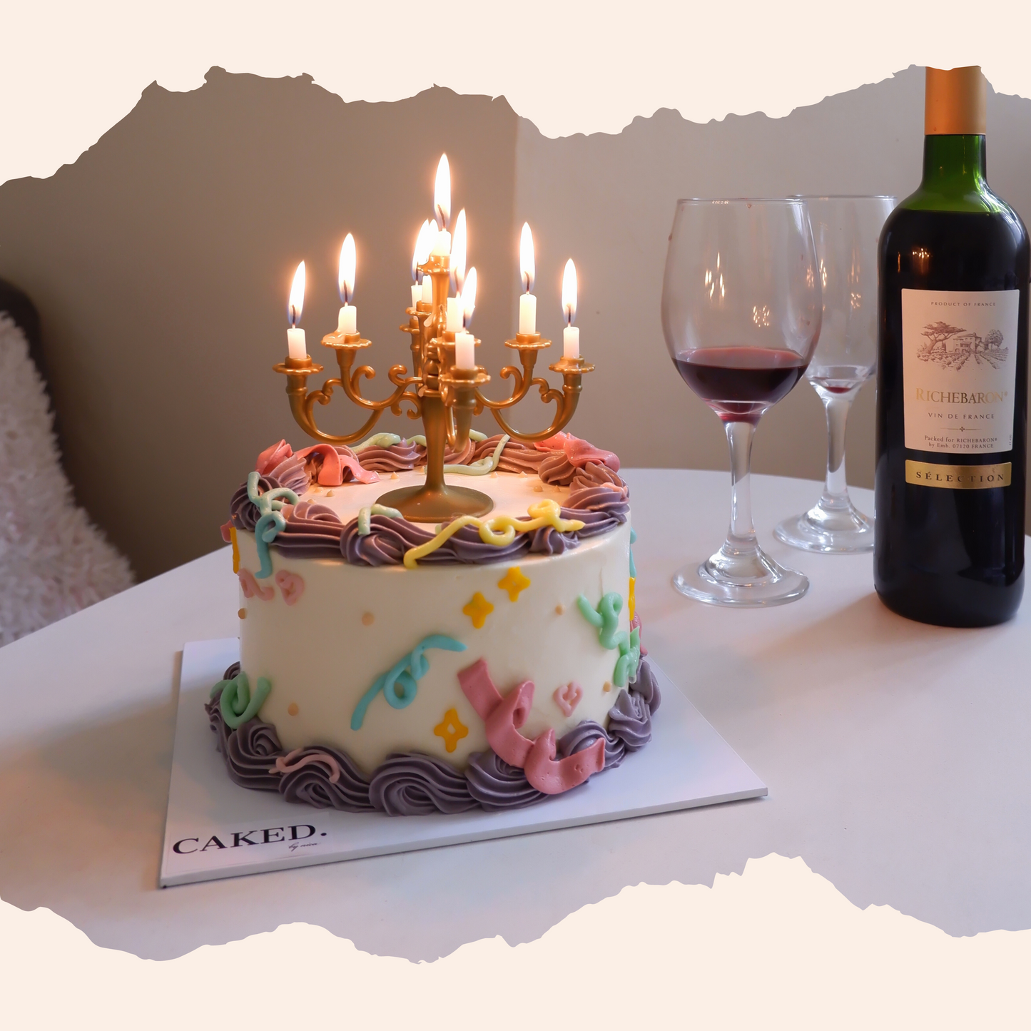 Vintage Confetti Cake