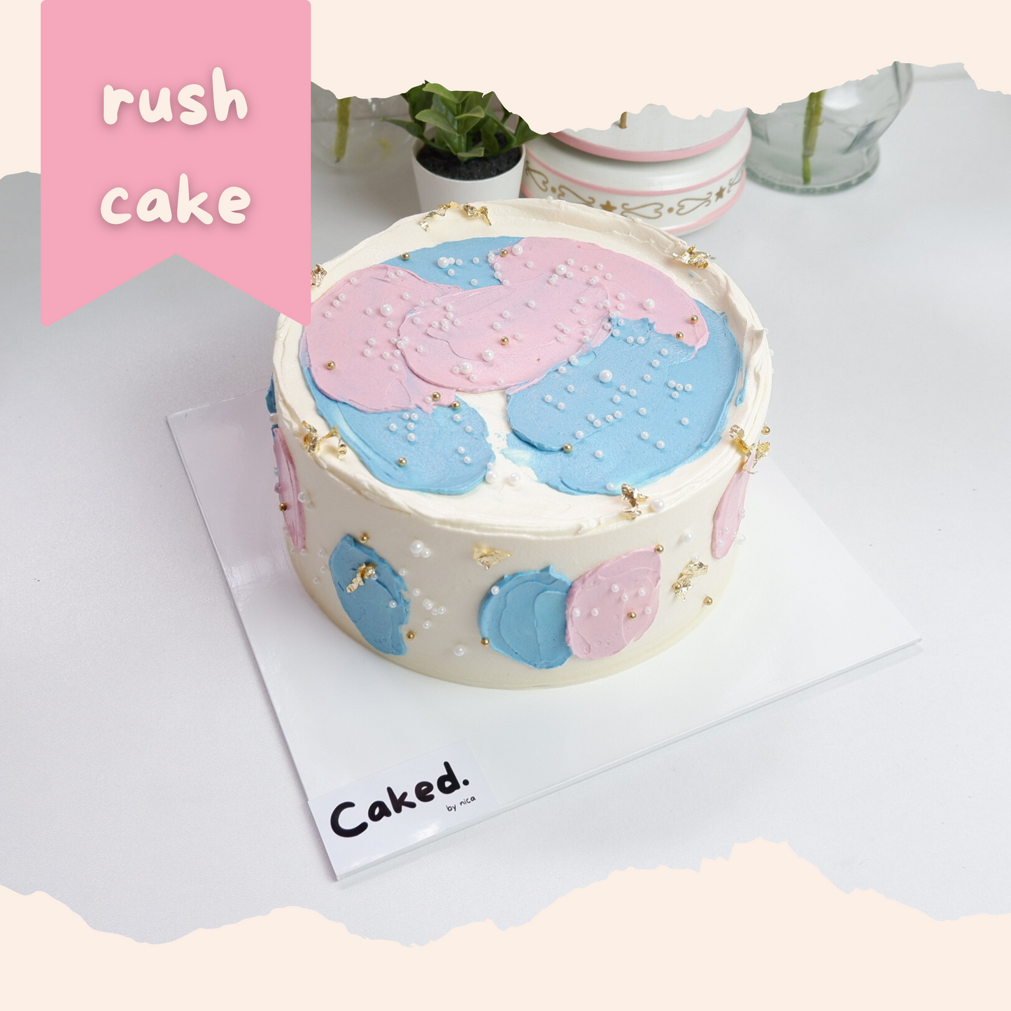 Gold Sow Gender Reveal Cake