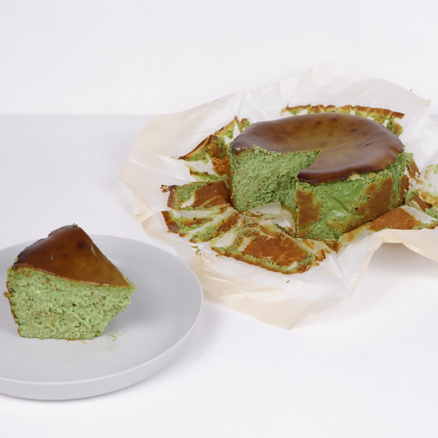Matcha Burnt Basque Cheesecake